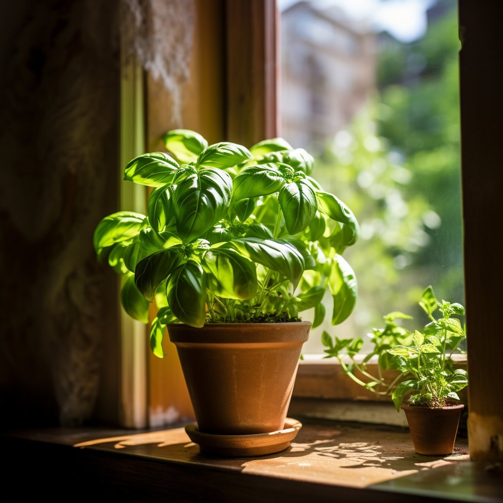 Two potted plants by a window, creating an indoor garden vibe.